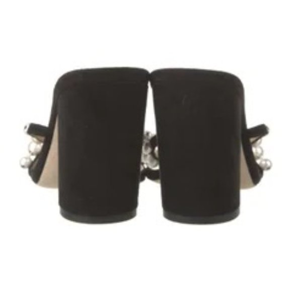 JIMMY CHOO Suede Beaded Accents Slides - Size 9 - Picture 4 of 11